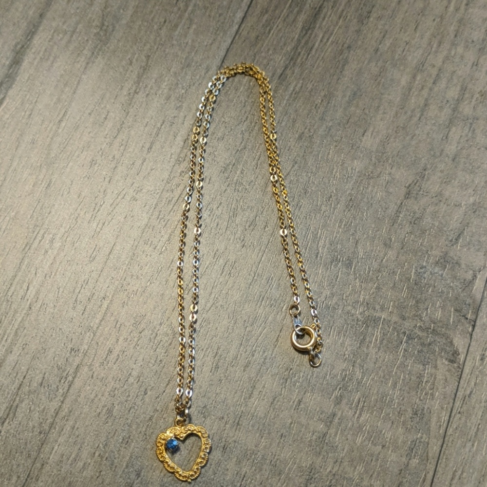 Necklace gold heart birthstone